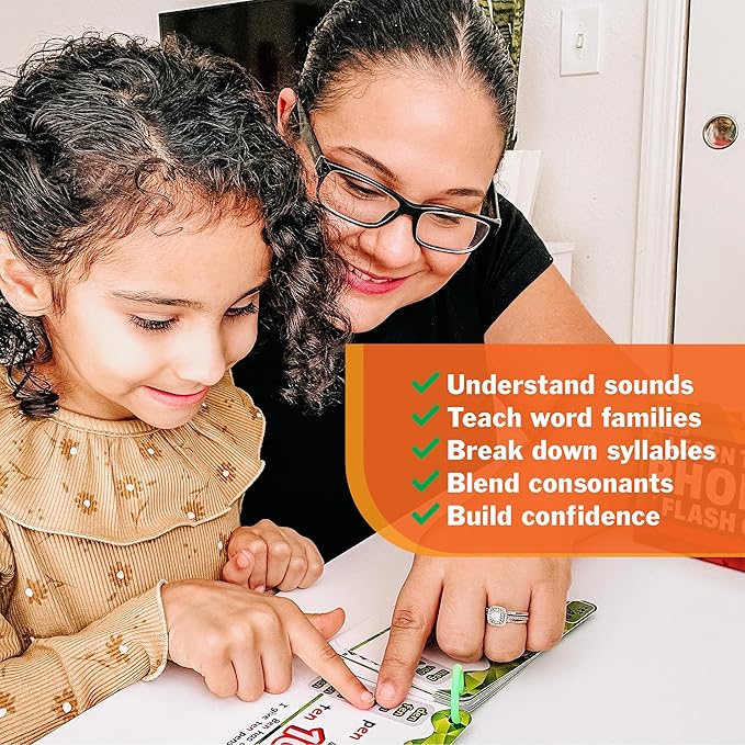 Phonics Flash Cards with Proven Spaced Repetition Learning System - Learn to Read in 20 Phonic Stages - Digraphs CVC Blends Long Vowel Sounds Phonics Games for Kids Ages 4-8 Kindergarten 1st 2nd Grade