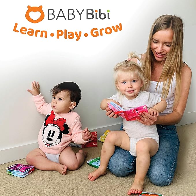 BabyBibi Cloth Books for Babies (Set of 9) - Color Recognition Series. Soft Books for Babies. Touch and Feel Crinkle Paper. Baby Learning Toys/Educational Toys for 3 Months to 4 Years Old