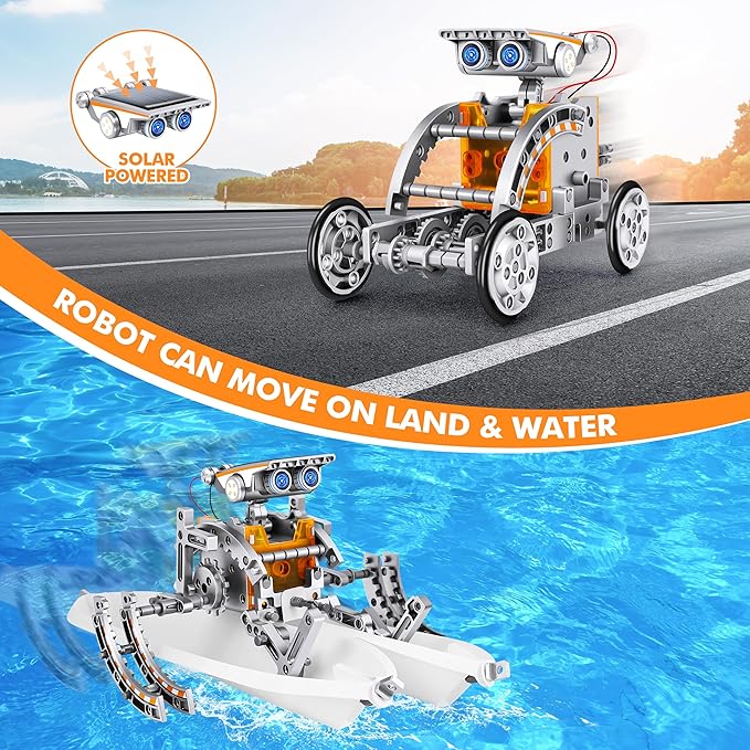 STEM 13-in-1 Education Solar Power Robots Toys for Boys Age 8+, Educational Toy DIY Science Kits for Kids, Building Experiment Robotics Set Birthday Gifts for 8+ Years Old Boys and Girls