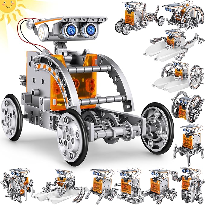 STEM 13-in-1 Education Solar Power Robots Toys for Boys Age 8+, Educational Toy DIY Science Kits for Kids, Building Experiment Robotics Set Birthday Gifts for 8+ Years Old Boys and Girls