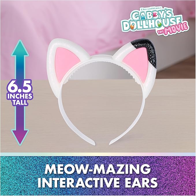 DREAMWORKS GABBY'S DOLLHOUSE The Movie, Meow-Mazing Interactive Ears, Headband with Lights, Sounds & 3 Modes of Play, Kids Toys for Girls & Boys Ages 3 and Up