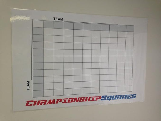 Reusable Super Football 100 Squares Board, Dry Erase Office Pool, 24x36