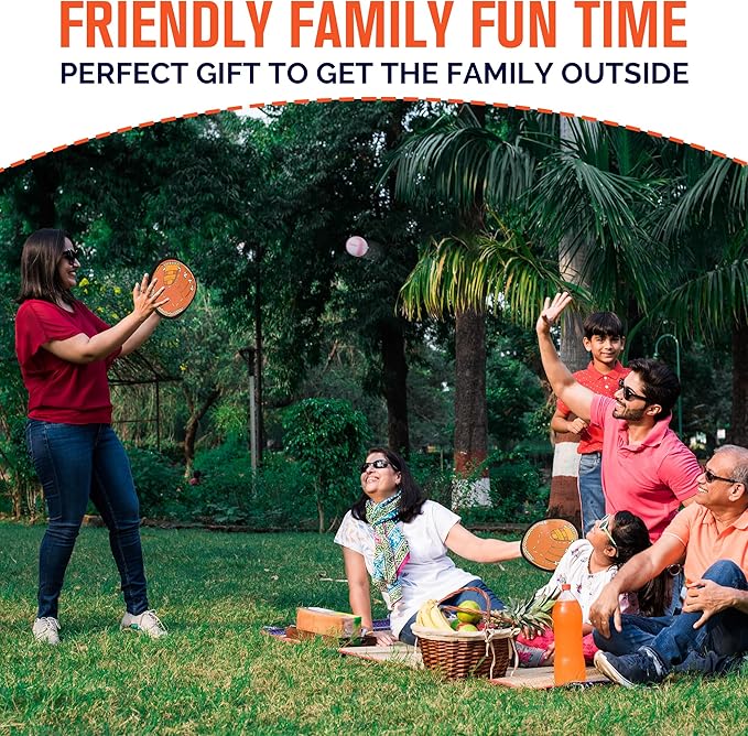 Toss and Catch Ball Game, Kids Toddler Baseball Glove & Catch Ball Toys, Kids Outdoor Games for Family, Toys for Beach Pool Yard Outside, Birthday Gift for Ages 3 4 5 6 7 8-12 (Brown 2 Pack)