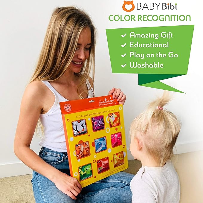 BabyBibi Cloth Books for Babies (Set of 9) - Color Recognition Series. Soft Books for Babies. Touch and Feel Crinkle Paper. Baby Learning Toys/Educational Toys for 3 Months to 4 Years Old