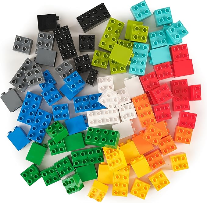Strictly Briks Building Blocks Set - Toddler Blocks Ages 3-5 - Compatible with Lego Sets & Kids Building Kits - Durable Learning Toy - 84 Pieces, Multicolor