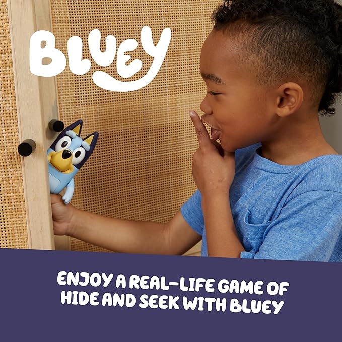 Bluey Game Hide and Seek Figure, Articulated, Musical Kids Figurines with Dance Mode, Interactive Play Toddler Figurine Toys for Ages 3+