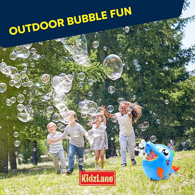 Kidzlane Bubble Maker Machine for Kids - Big Bubbles Speed Blower for Toddler's Outdoor Party Play - Makes 500 to 1000 per Minute (Bubble Dolphin)