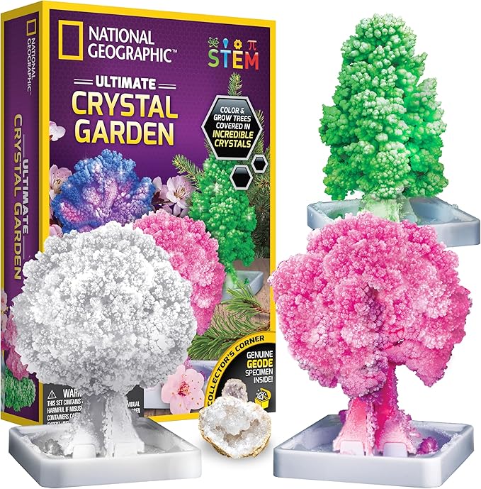 National Geographic Craft Kits for Kids - Crystal Growing Kit - Grow a Crystal Garden in Just 6 Hours, Educational Craft Includes Art Project, Geode, STEM Arts and Crafts for Girls (Amazon Exclusive)