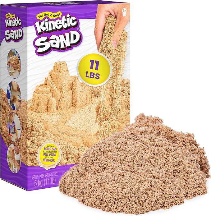 Kinetic Sand, 11lb (5kg) Natural Brown Play Sand for Arts and Crafts, Sandbox, Amazon Exclusive (Packaging May Vary), Sensory Toys, Holiday Gifts & Stocking Stuffers for Kids Ages 3 and up