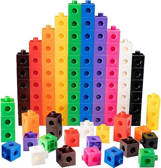 100 Piece Linking Cubes Set, Counting Blocks, STEM, Connecting Blocks, Math Manipulatives, Educational Toys for 5 Year Old