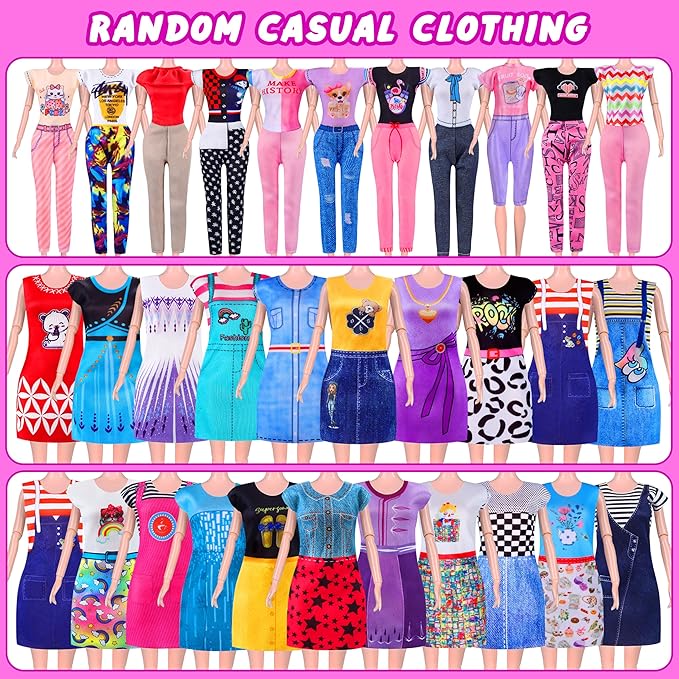 Closet Playset With 342 Pcs Clothes and Accessories, Princess Dresses, Tops, Pants, Swimsuits, Wardrobe, Shoes, Hangers and Other Accessories, Dress Up Toys for Girls Toddlers Gift