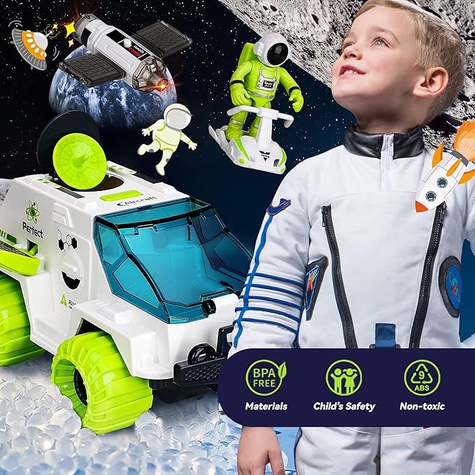 TOY Life Space Rocket Toys for Kids Shuttle Toy with Astronaut Figure and Rover for Boy 5-12 Kid Spaceship Planet Stem for Boys & Girls