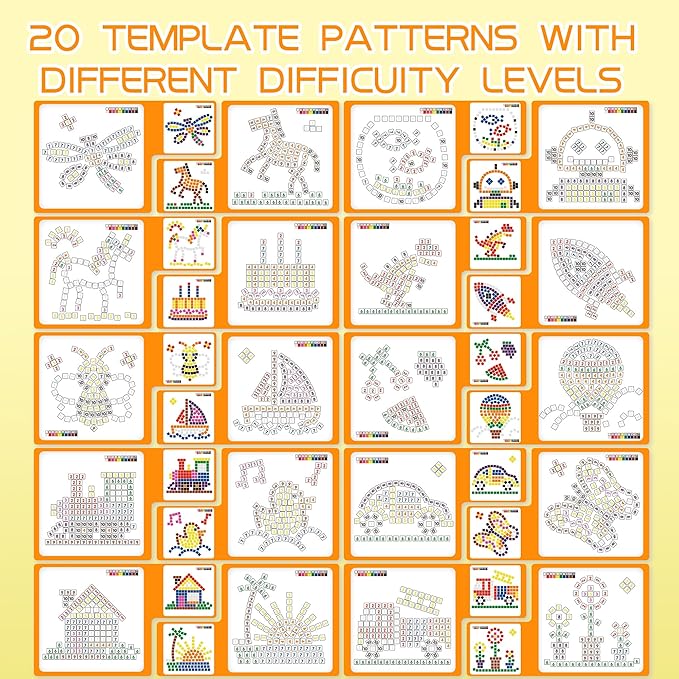 GLEEHAPY Learning Educational STEM Toy,Mosaic Magnetic Puzzle,300 Foam Building Blocks with 20 Patterns,Math Counting Activities, Montessori Sensory Art Kit Gift for Boy Girl Kids 4 5 6 7+