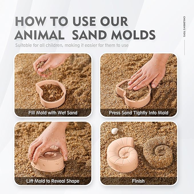 MarcZero 11Pcs Silicone Beach Toys,Modern Baby Beach Toys,Travel Friendly Beach Set,Eco Friendly Toy,Silicone Bucket, Shovel, 8 Sand Molds, Beach Bag,Silicone Sand Toys for Toddlers, Kids (Purple)