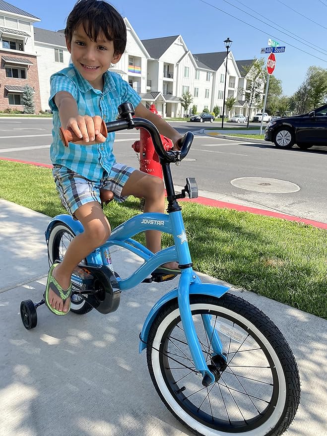 JOYSTAR 12 14 16 Inch Kids Cruiser Bike for Ages 2-7 Years Old Girls & Boys, Kids' Bike with Training Wheels, Coaster Brake, Adjustable Seat & Fenders, Child Bicycles
