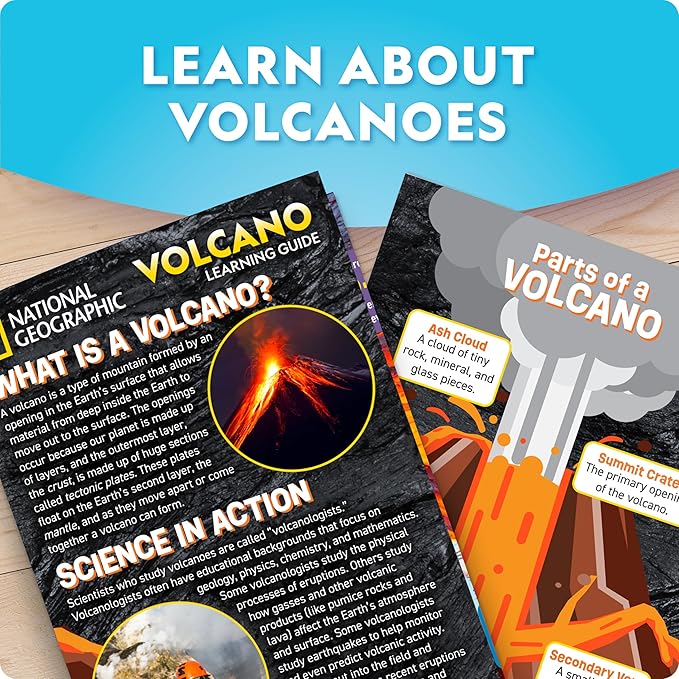 National Geographic Ultimate Volcano Kit – Erupting Volcano Science Kit for Kids, 3X More Eruptions, Pop Crystals Create Exciting Sounds, STEM Science & Educational Toys (Amazon Exclusive)