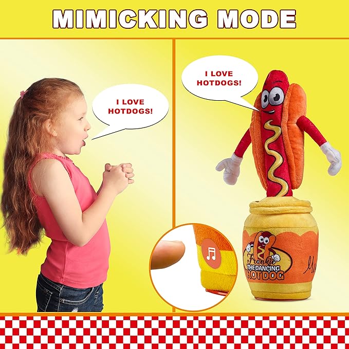 Gagster Dancing Hot Dog - Sings, Yodels, Tells Jokes - Funny Talking Decor Toy for Kids & Adults