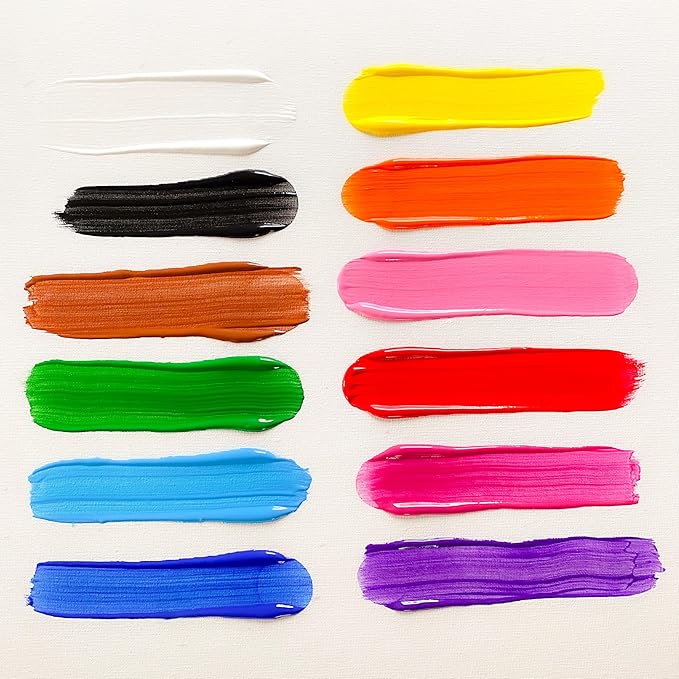 milo Washable Paint for Kids | 12 Colors 8 oz Bottles | Made in the USA | Safe and Non-Toxic Tempera Paint for Art & Craft, Poster, Window for Toddlers, Children, Classroom, School