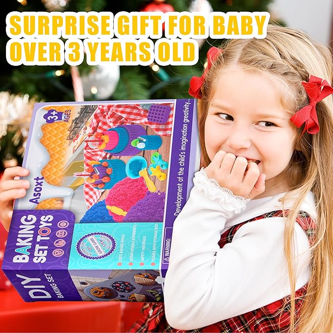 Asoxt Sensory Bin for Boy Girl Kid Toy - 43pcs Play Sand Art Kit with Sandbox, 4lb Color Sand, 17 Molds, Sensory Toy Birthday Gift for Girl Toddler Ages 3-8