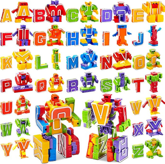 JOYIN Alphabet Robots Toys for Kids, ABC Learning Toys, Alphabots, Letters, Toddlers Education Toy, Carnival Prizes, Christmas, Treasure Box and Prize for Classroom