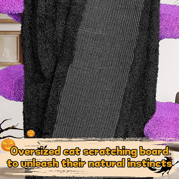 88.6 Inches Super Large Cat Tree,Soft Plush Multi-Level Climbing Tree Cat House,All-in-One Tall Cat Tower with Scratching Post,Real Solid Wood Cat Tree,Multi-Level Furniture Activity Center