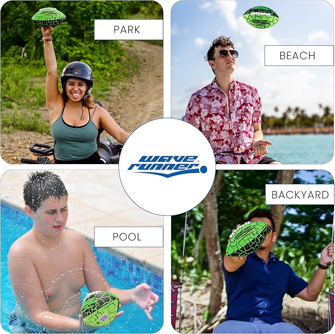 Wave Runner Grip It, Size 9.25in - Water Football, Beach Toys, Kids Outdoor Games for Summer | Pool Toys Football - Special Grip Pattern, Double Laced, Lightweight, All Weather Fun Water Toy