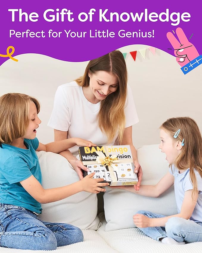 THE BAMBINO TREE Multiplication and Division Facts Bingo Game - 3rd 4th & 5th Grade Educational Math Learning for Classroom & Homeschool