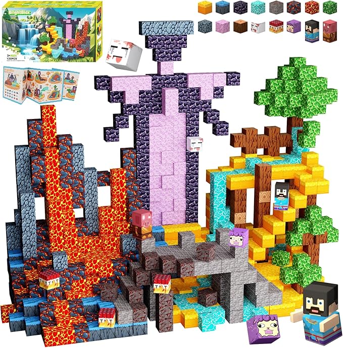 Magnetic Blocks 120PCS Magnetic Building Blocks for Kid 3+, Building Toys for Kid Boys Girls, STEM Sensory Gift for Birthday