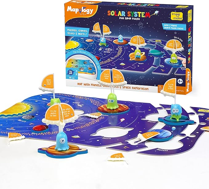 Imagimake Mapology Solar System for Kids | Educational Toys for Kids 5-7 | Space Toys | Puzzles for Boys & Girls Ages 4-8 | 6 Year Old Boy Gifts & Girl Gifts
