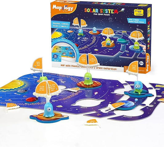 Imagimake Mapology Solar System for Kids | Educational Toys for Kids 5-7 | Space Toys | Puzzles for Boys & Girls Ages 4-8 | 6 Year Old Boy Gifts & Girl Gifts