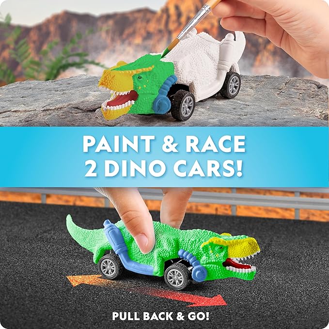 National Geographic Giant Dinosaur Egg Activity Kit – 15+ Dino Crafts, Painting Cars, Clay Models, Dig Brick, Stickers & Learning Guide, Dinosaur Science Toy for Boys & Girls