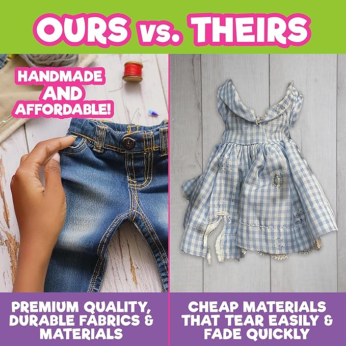 Gymnastics Doll Outfit for 18" Dolls (4 Piece Set) -Sports Premium Costume Handmade Clothes and Accessories Include Leotard, Warm-Up Pants & Jacket, Sneakers-Sports Apparel for Doll, Gift for Girls