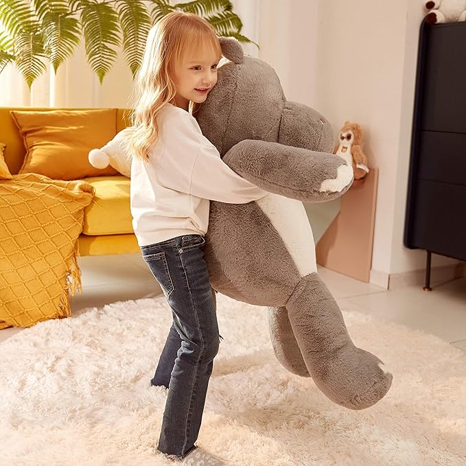 IKASA Giant Hippo Stuffed Animal,30" Jumbo Plush Toy, Soft and Cute Toys for Kids Boys Girls (Gray)