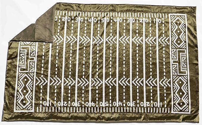 Plush Velvety 'Gridiron' Washable Playmat and Protective Rug Slipcover in Sage Green 5' x 7'