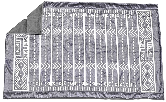 Plush Velvety 'Gridiron' Washable Playmat and Protective Rug Slipcover in Slate Gray 5' x 7'