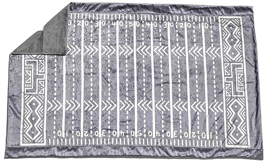 Plush Velvety 'Gridiron' Washable Playmat and Protective Rug Slipcover in Slate Gray 5' x 7'