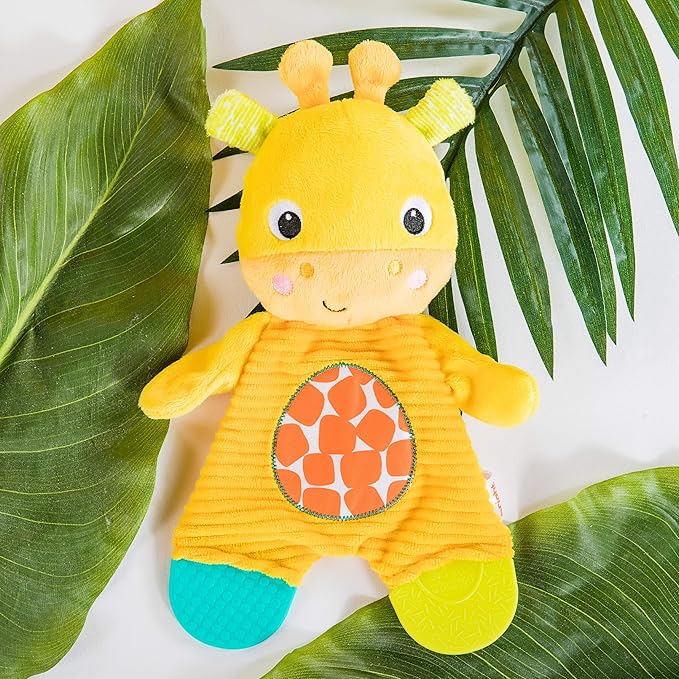 Bright Starts Snuggle & Teethe BPA-Free Crinkle Teething Plush Baby Toy - Giraffe